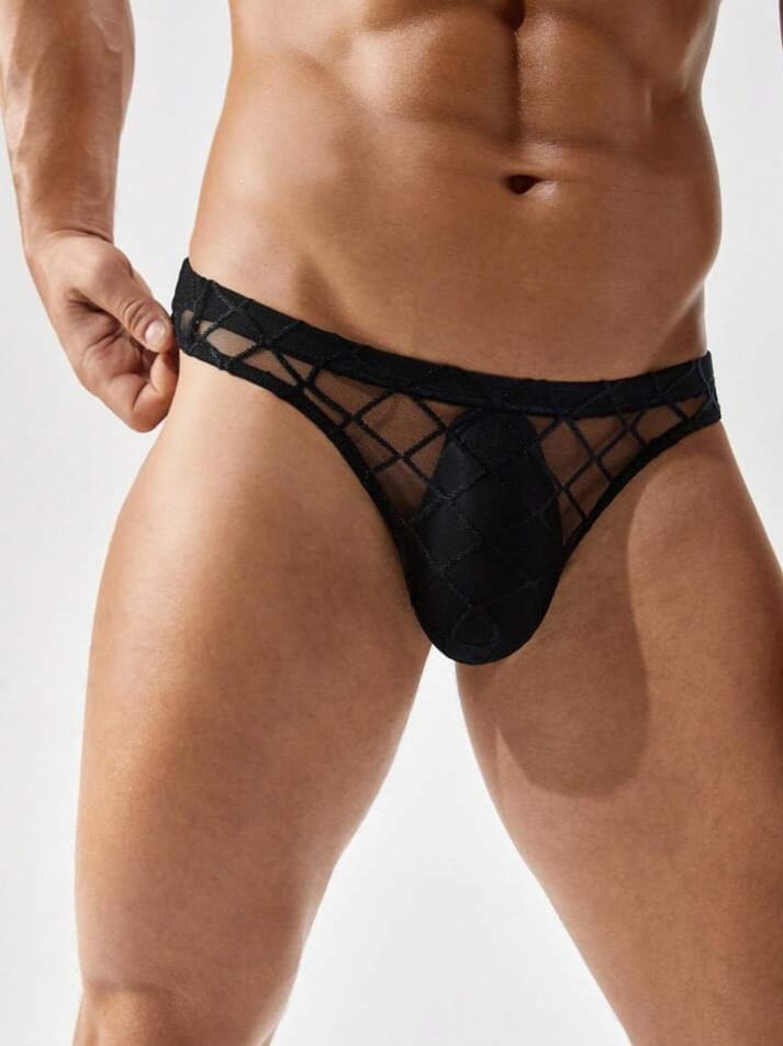 Midnight Diamond Mesh Brief